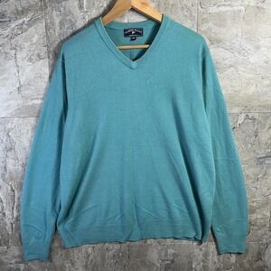 Harbor Island XL Sweater Long sleeve V Neck Fine Ribbed Knit 100% Acrylic